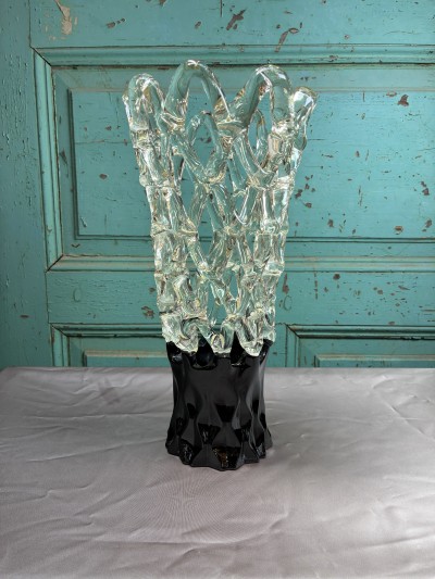 Lattice web design vaas op zwarte voet Afbeelding 1