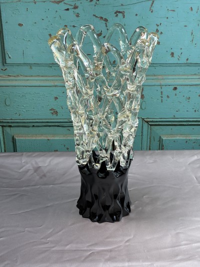 Lattice web design vaas op zwarte voet Afbeelding 4