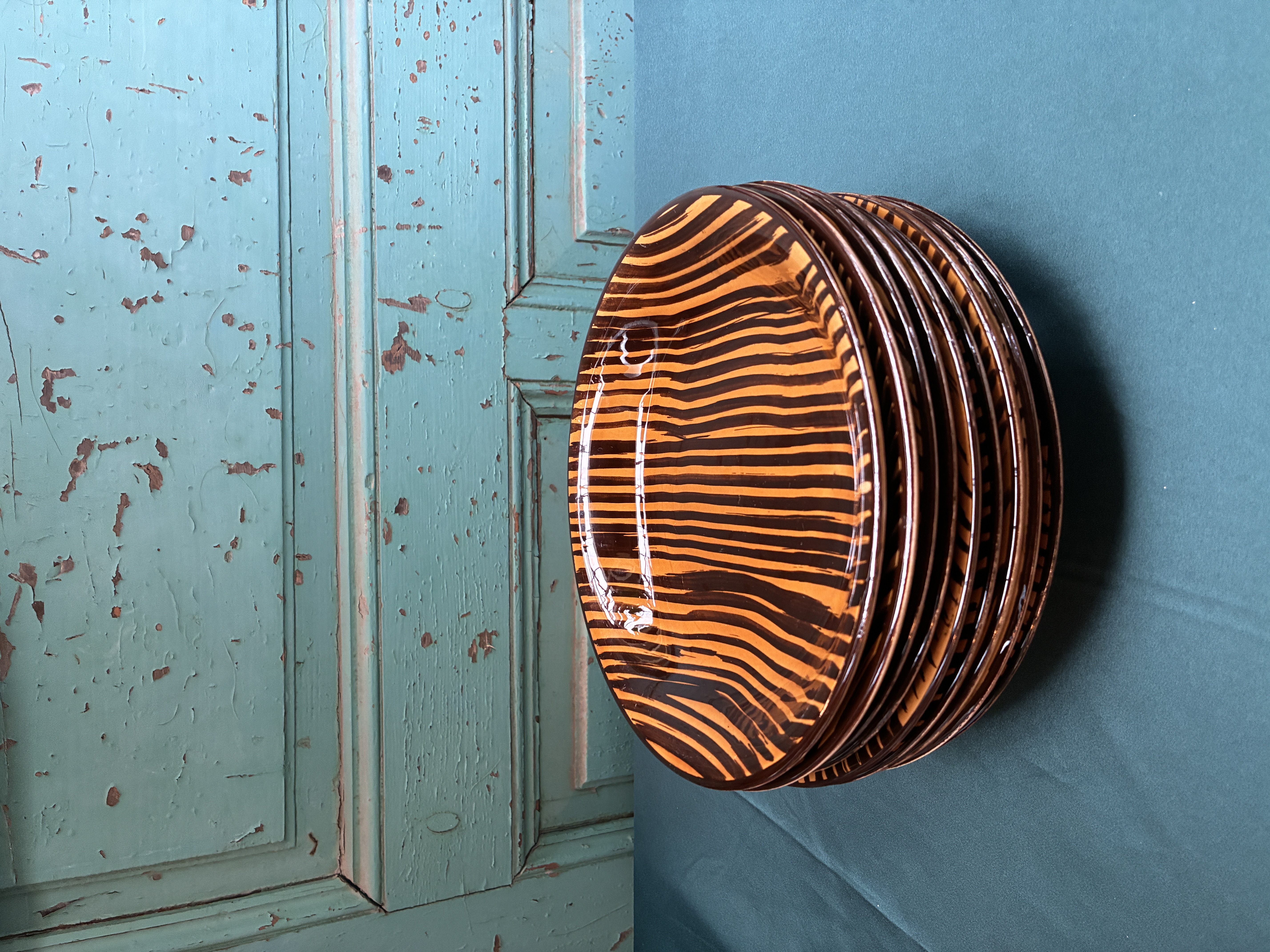 Set Sarreguemines Domino Franse diepe borden Afbeelding 2