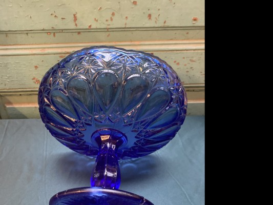 Franse Blauwe Compotier Of Serveerschaal Afbeelding 4