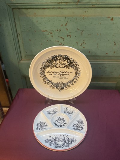 Gien France Fondueborden Met Schaal Afbeelding 2