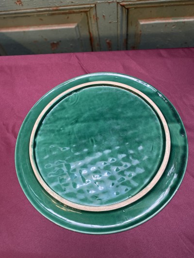 Groene Taartschaal Met Geweven Bamboe Afbeelding 2