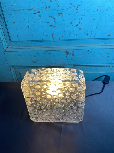 Vintage plafondlamp of wandlamp van bubbel of bellenglas Afbeelding 3