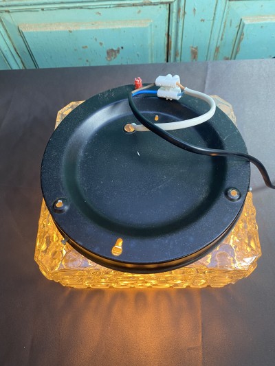 Vintage plafondlamp of wandlamp van bubbel of bellenglas Afbeelding 4