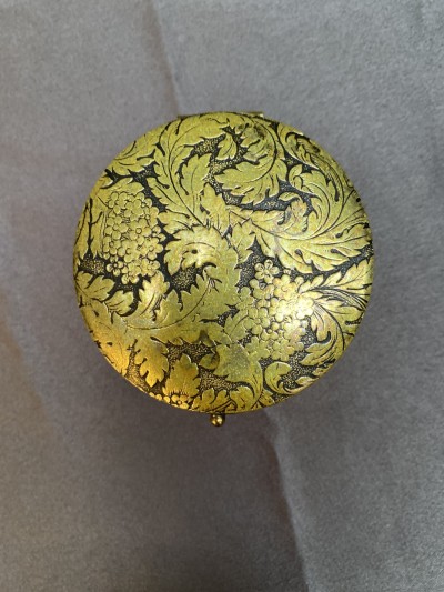 Messing Frans Juwelendoosje Met Indiaanse Print