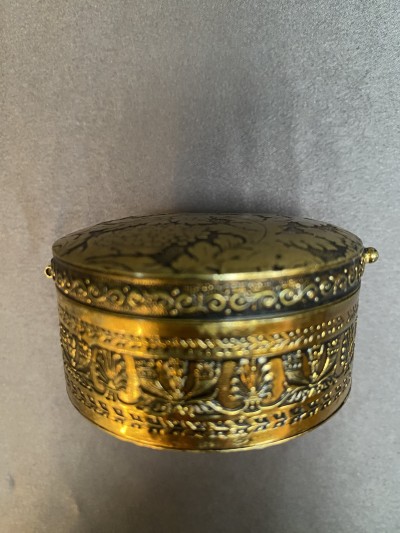 Messing Frans Juwelendoosje Met Indiaanse Print Afbeelding 4