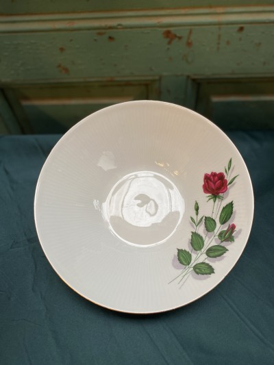 Mitterteich Bavaria Saladeschaal Goudomrand Met Roos