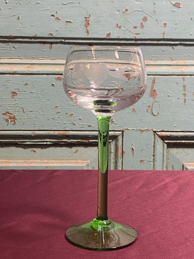 Set Elzas Wijnglazen Met Druivengravure Afbeelding 3