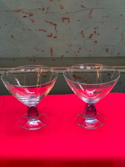 Set Schott Zwiesel Cocktailglazen Met Blauwe Steel