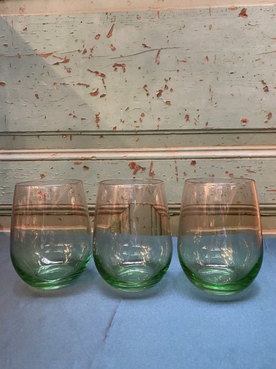 Set Van Vintage Groene Waterglazen Afbeelding 1