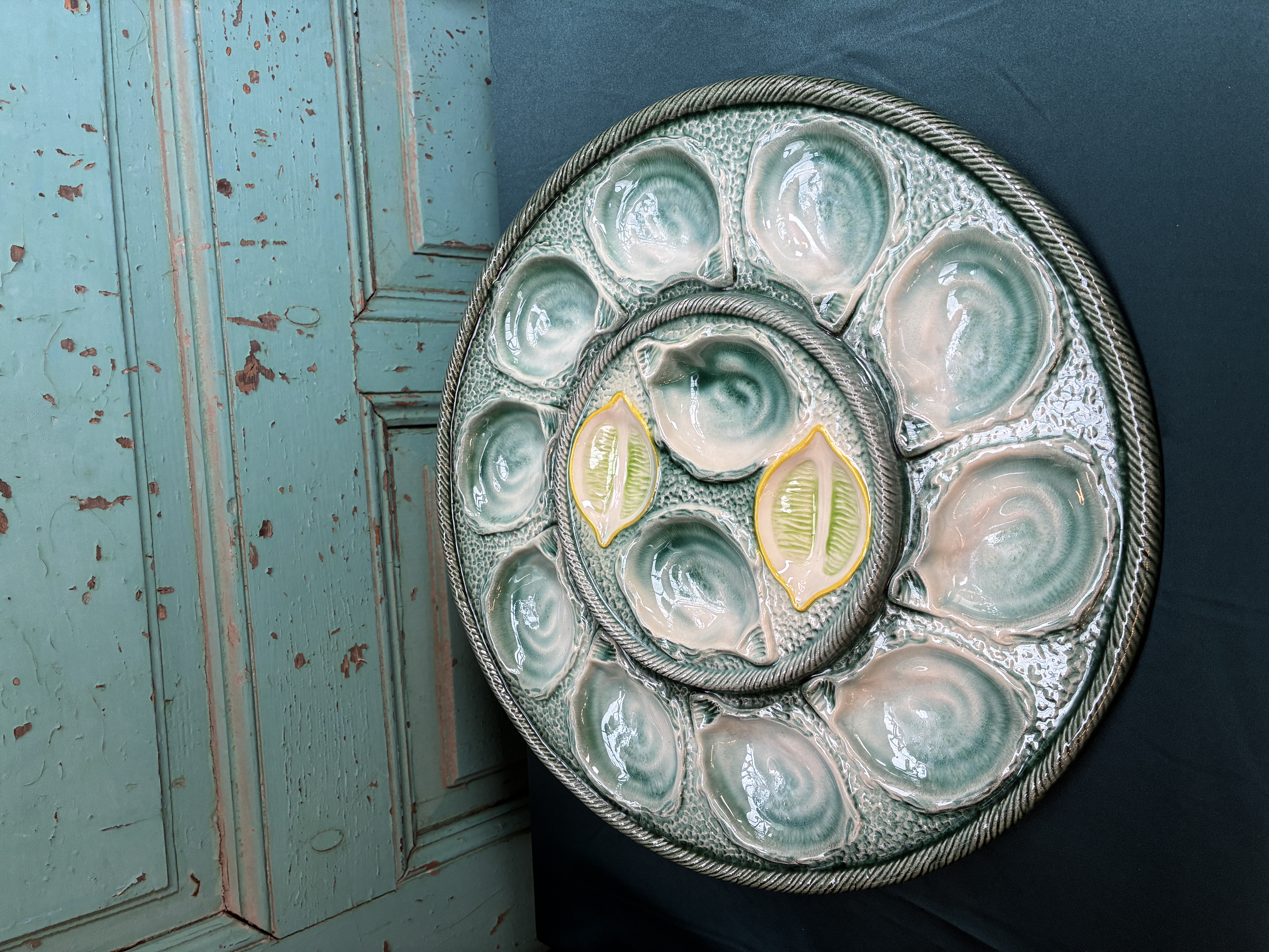 St Clement XL Barbotine Oesterschaal Afbeelding 2