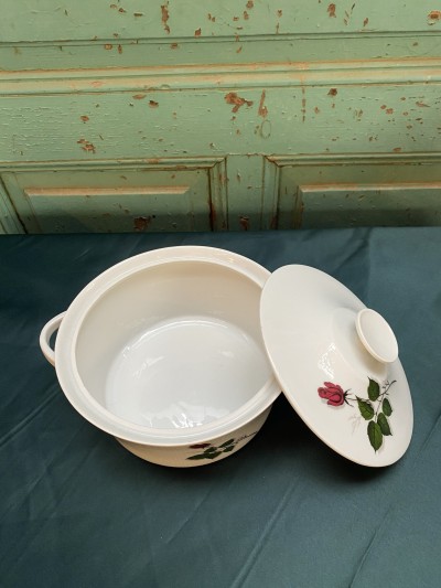 Vintage Dekschap Bavaria Winterling Marktleuthen Met Roos Afbeelding 2